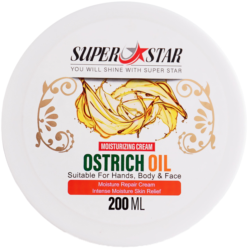 کرم مرطوب کننده سوپر استار مدل OSTRICH OIL حجم 200 میلی لیتر