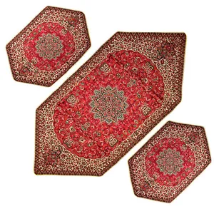 ست 3 تکه رومیزی ترمه ابریشمی کد 116
