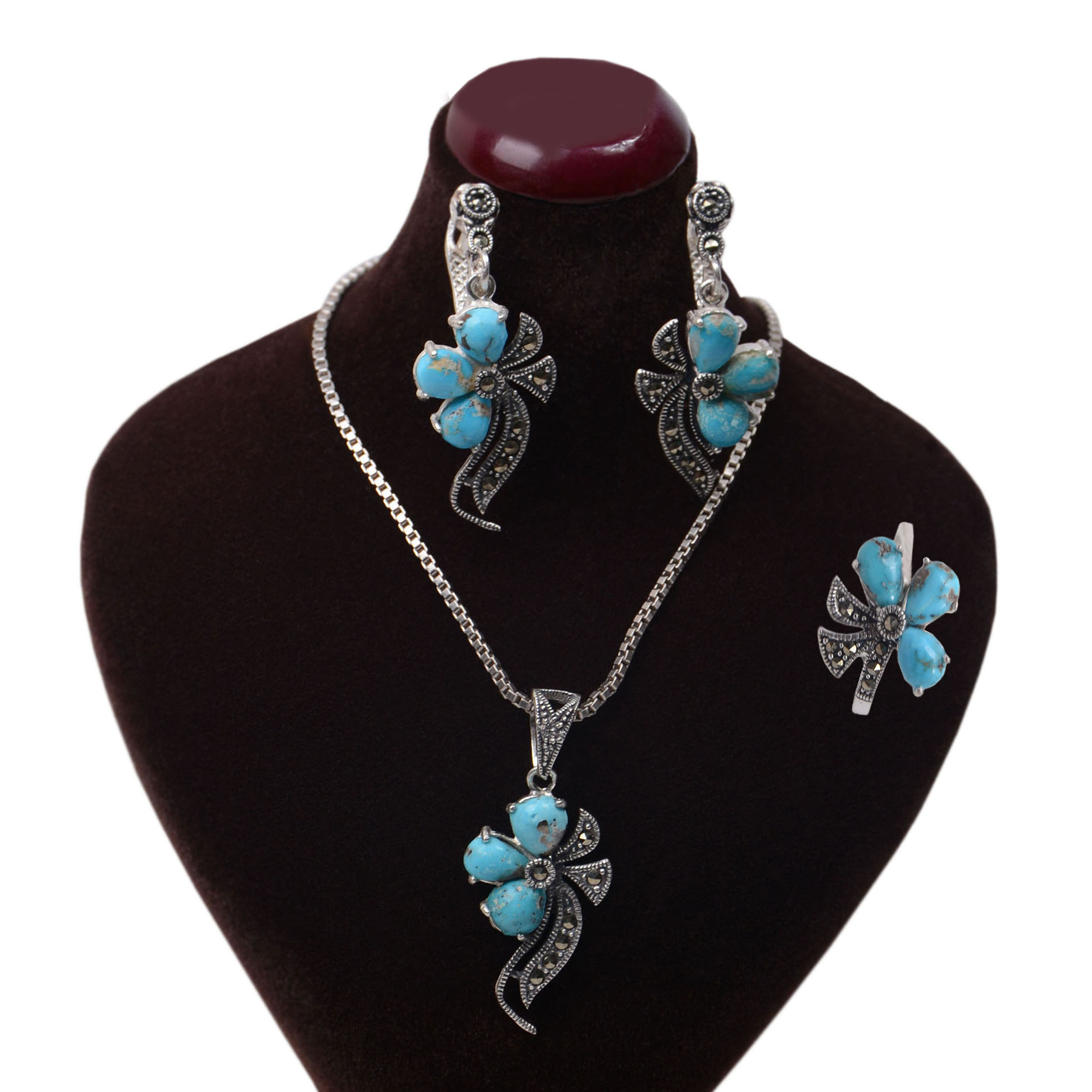  نیم ست نقره  زنانه کد NSZ109