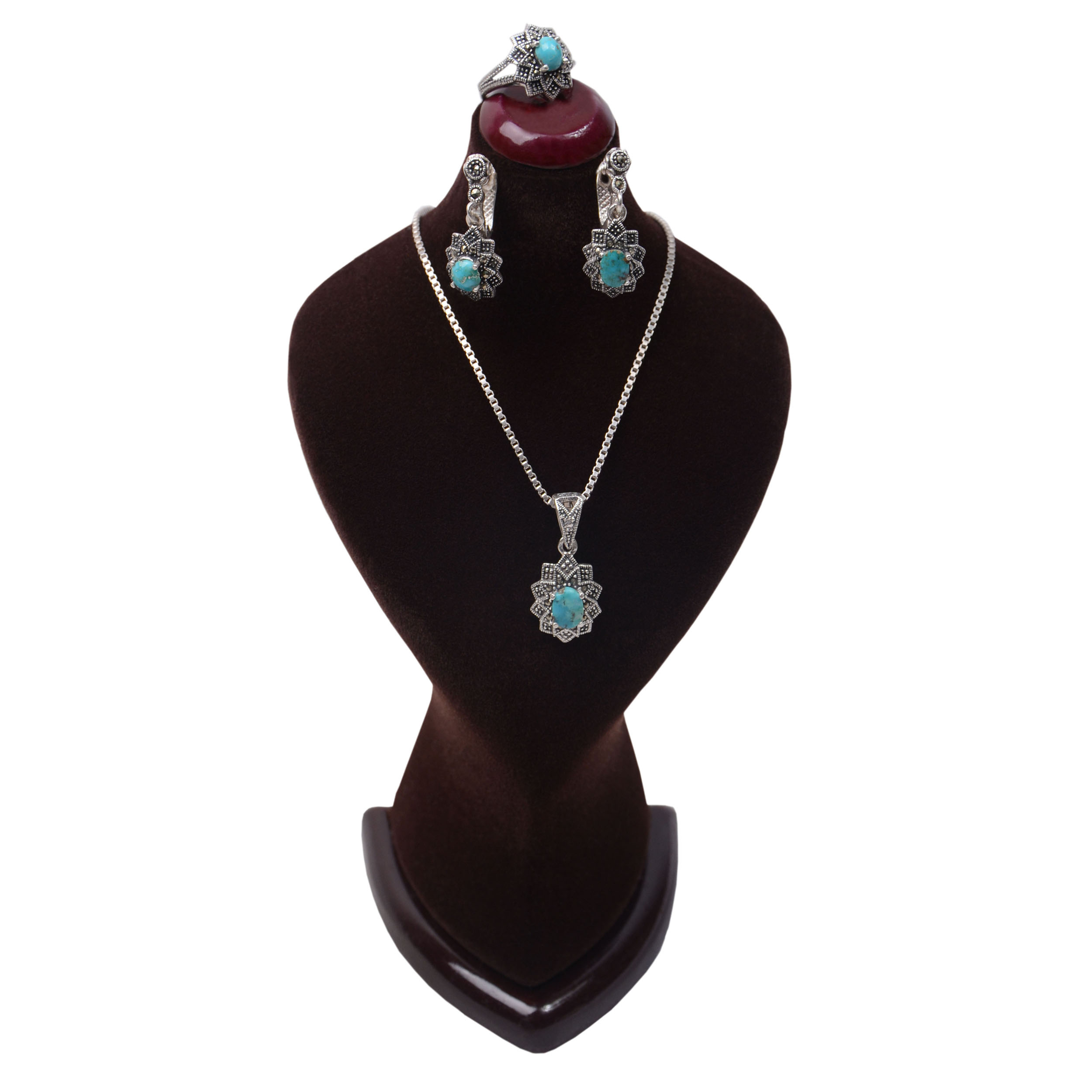 نیم ست نقره زنانه کد NSZ107