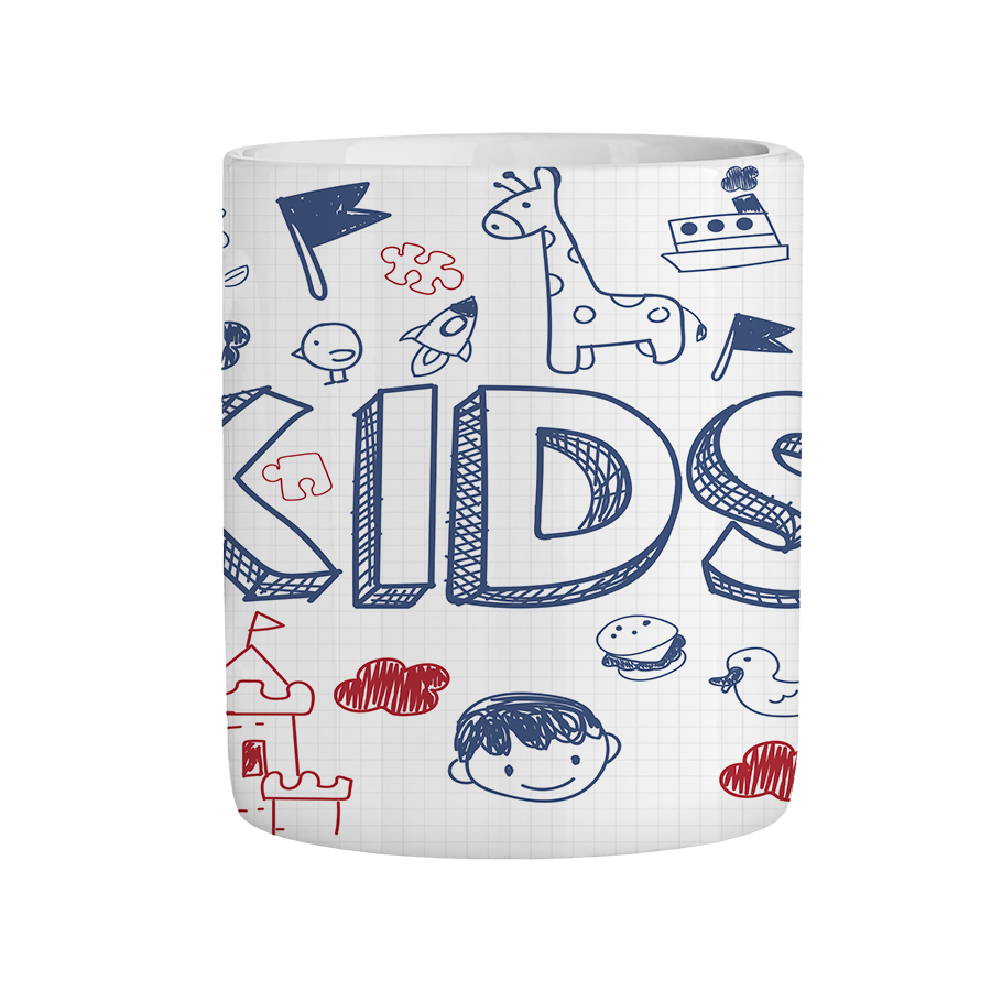 ماگ دسته قلبی طرح kids کد 200011