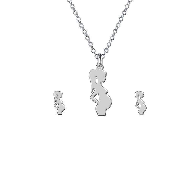 نیم ست نقره زنانه مدل مادر بچه کد 5