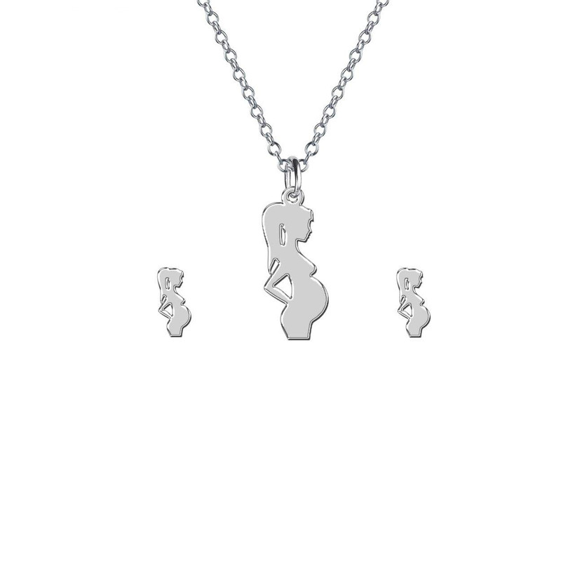 نیم ست نقره زنانه مدل مادر بچه کد 5