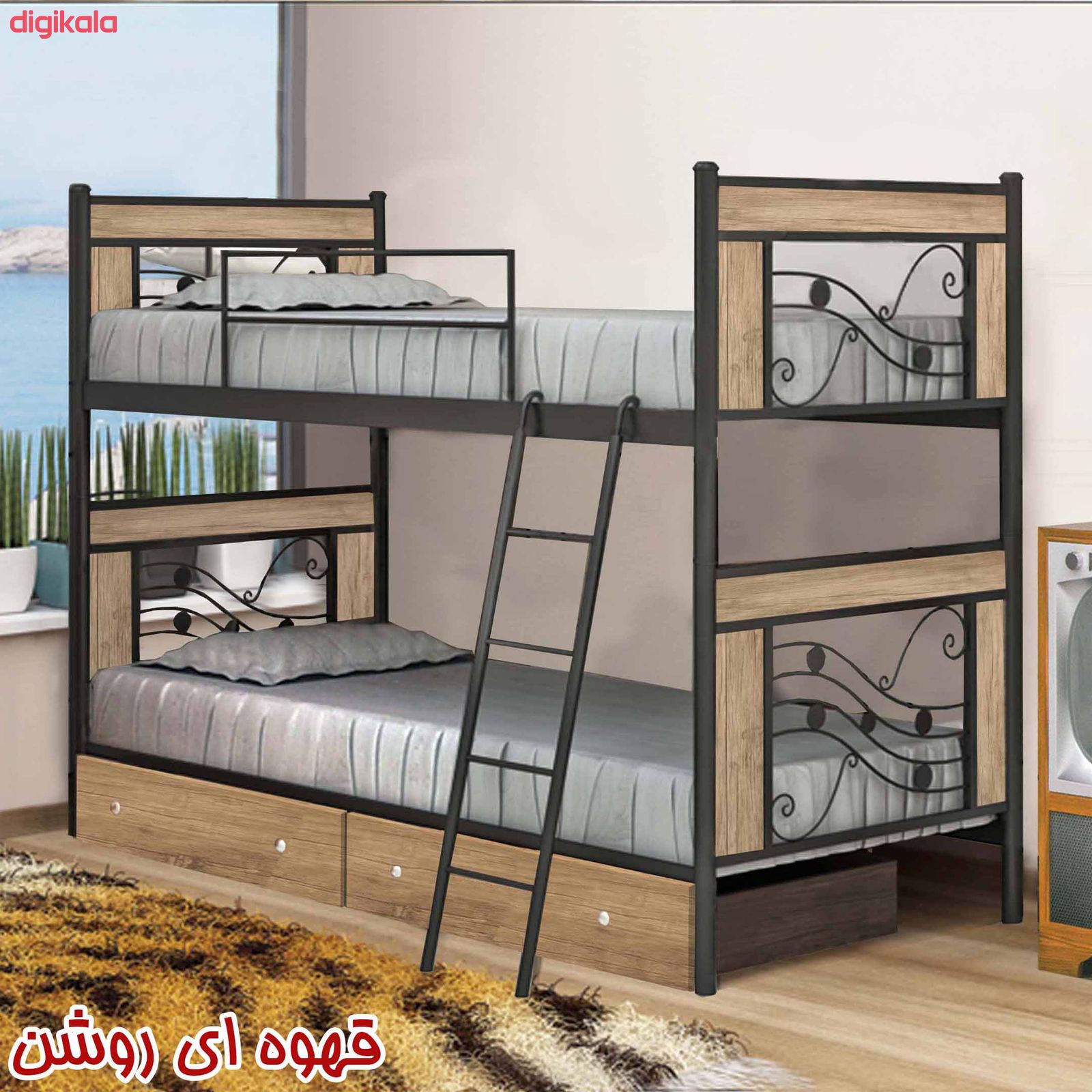 مشخصات قیمت و خرید تخت خواب دو طبقه کد Sh03 سایز 90x200 سانتیمتر دیجی کالا