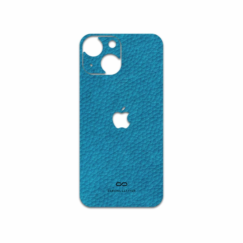 برچسب پوششی ماهوت مدل Blue-Leather مناسب برای گوشی موبایل اپل iPhone 13 Mini