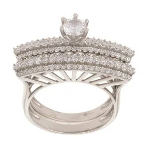 انگشتر نقره زنانه سینانر کد SN-R0164 مجموعه 2 عددی