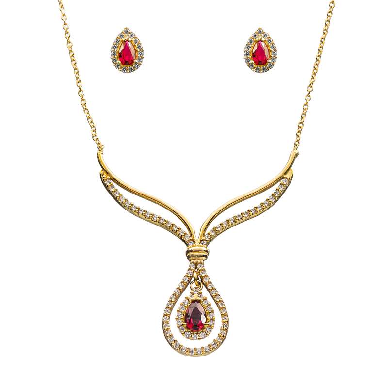 نیم ست طلا 18 عیار زنانه جواهری سون مدل 2459