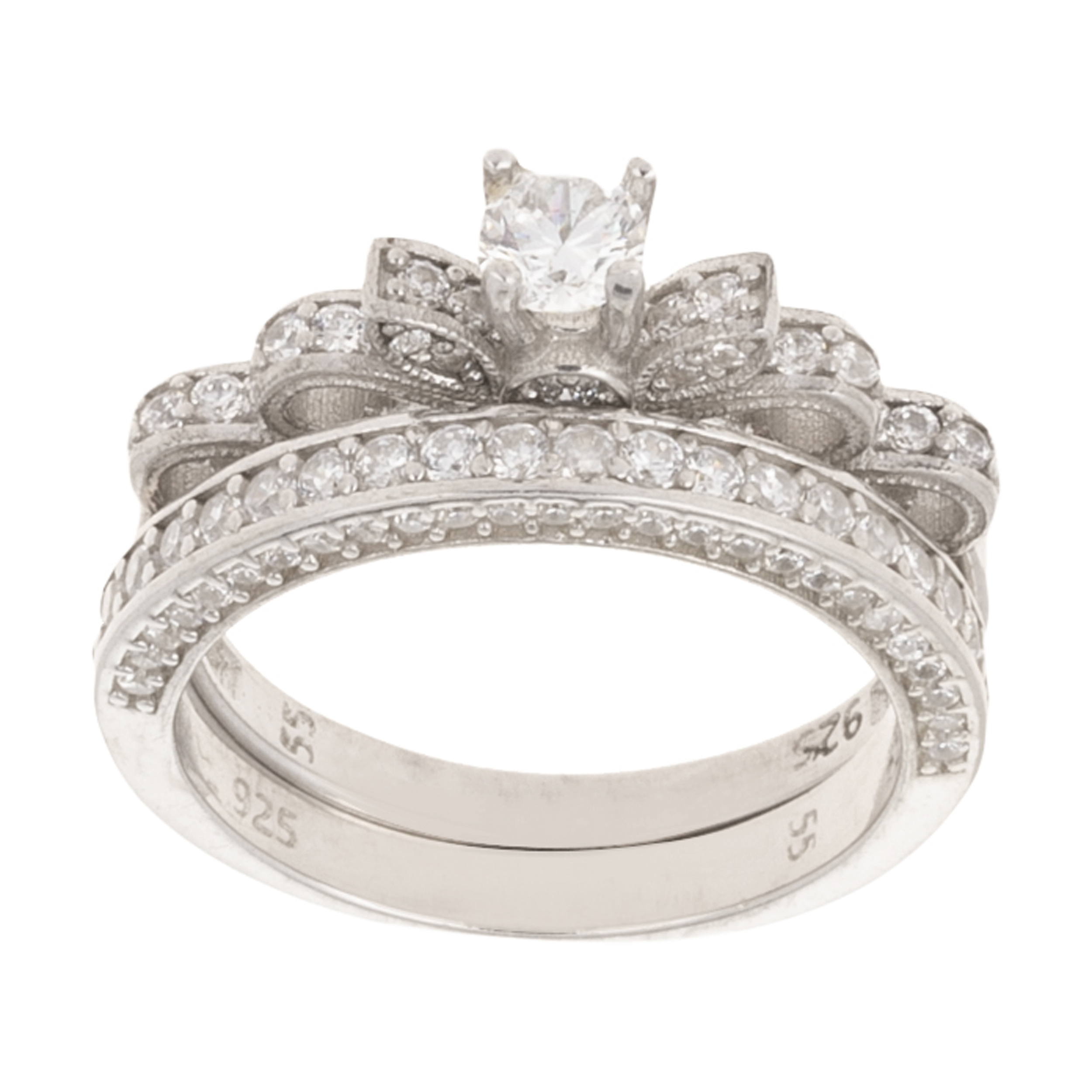 انگشتر نقره زنانه سینانر کد SN-R0154 مجموعه 2 عددی