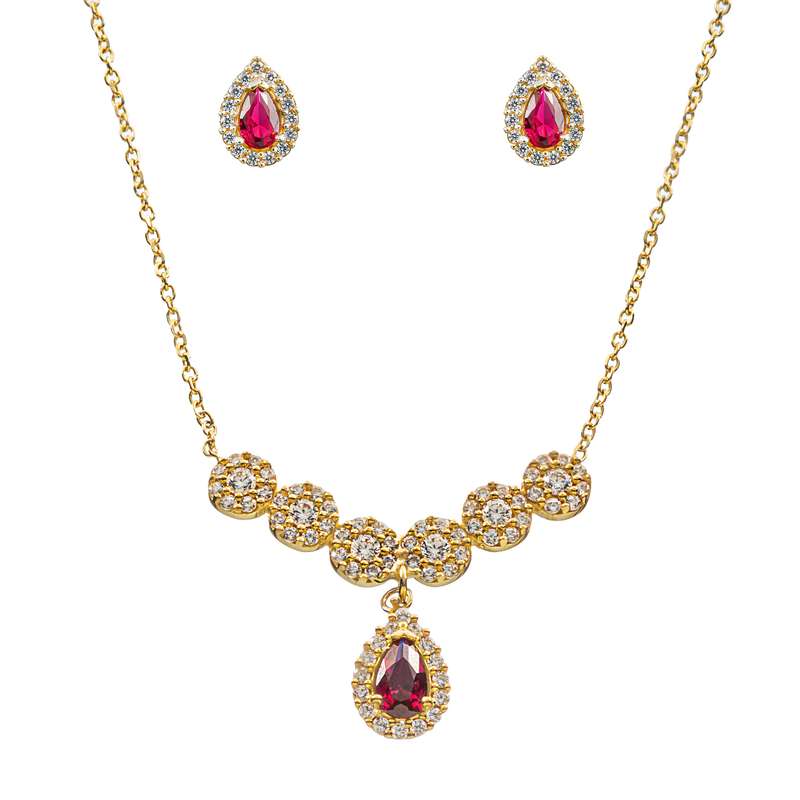 نیم ست طلا 18 عیار زنانه جواهری سون مدل 2464