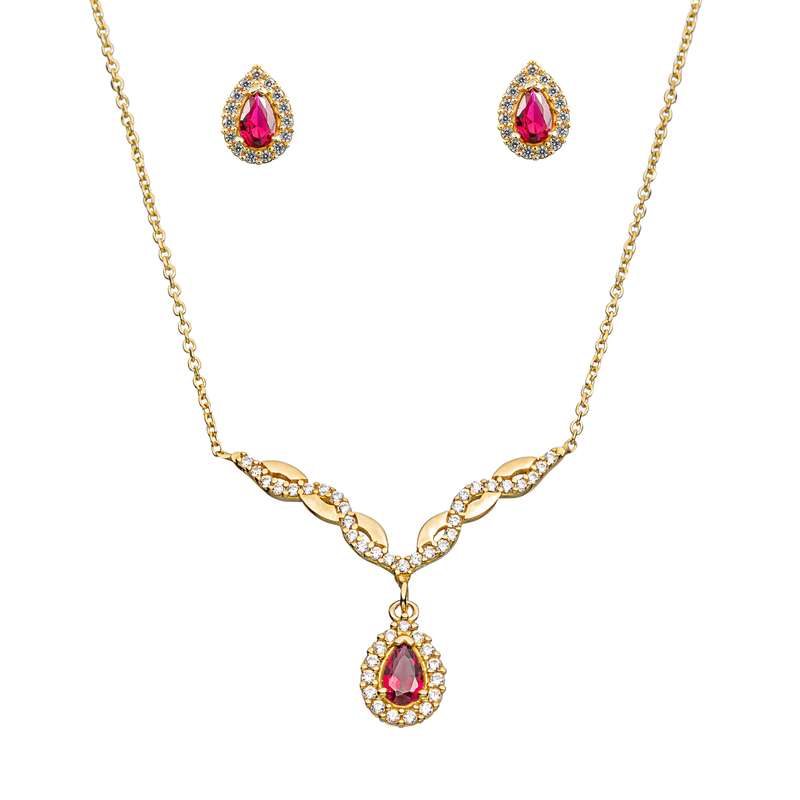 نیم ست طلا 18 عیار زنانه جواهری سون مدل 2467 نیم ست طلا 18 عیار زنانه جواهری سون مدل 2467