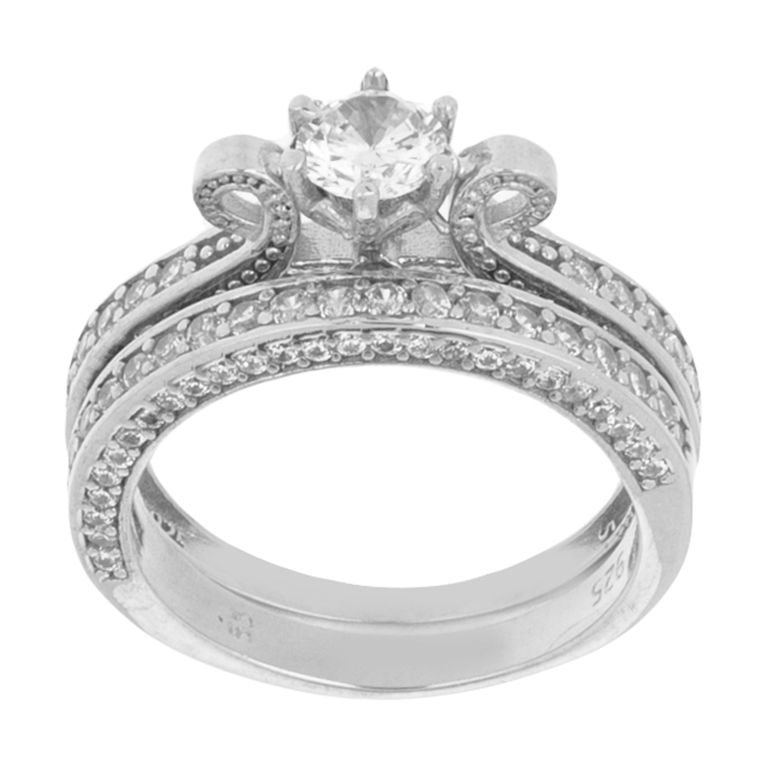 انگشتر نقره زنانه سینانر کد SN-R0171 مجموعه 2 عددی