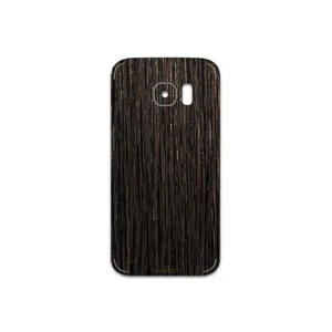 MAHOOT Dark-Gold-Stripes-Wood Cover Sticker for Samsung Galaxy S7