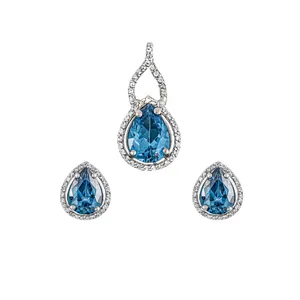 نیم ست نقره جواهری سون مدل 1350