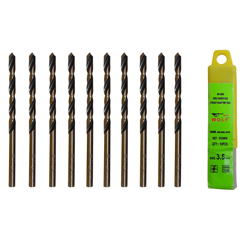 مجموعه 10 عددی مته ولف مدل DIN338 سایز 3.5 میلی متر