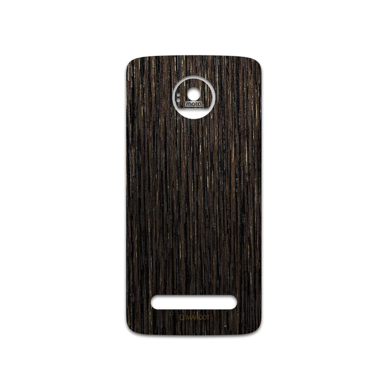 برچسب پوششی ماهوت مدل Dark-Gold-Stripes-Wood مناسب برای گوشی موبایل موتورولا Moto Z2 Play