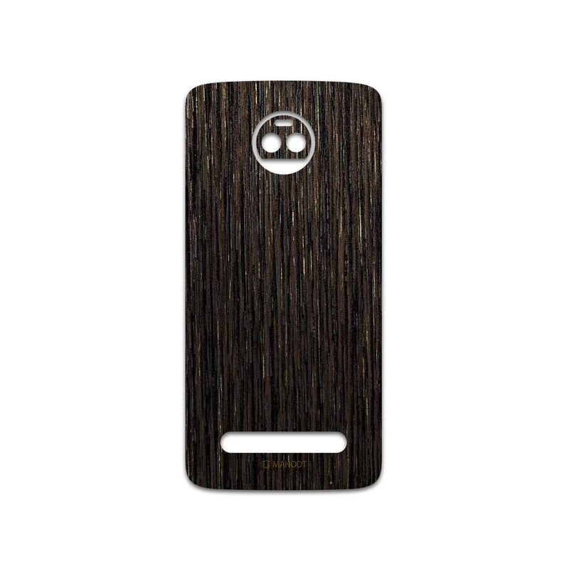 برچسب پوششی ماهوت مدل Dark-Gold-Stripes-Wood مناسب برای گوشی موبایل موتورولا Moto Z2 Force