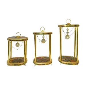 جاشمعی طرح فانوس تزیینی  مدل D3210 مجموعه 3 عددی