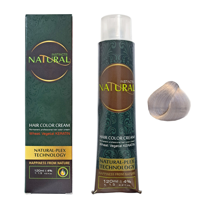 رنگ مو نچرال اینیستینکس شماره 10.2 حجم 120 میلی لیتر رنگ بلوند دودی پلاتینه