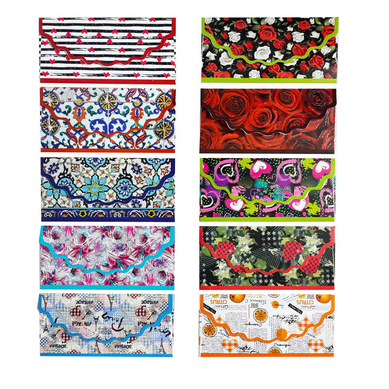 پاکت پول مدل هدیه رنگارنگ مجموعه 10 عددی