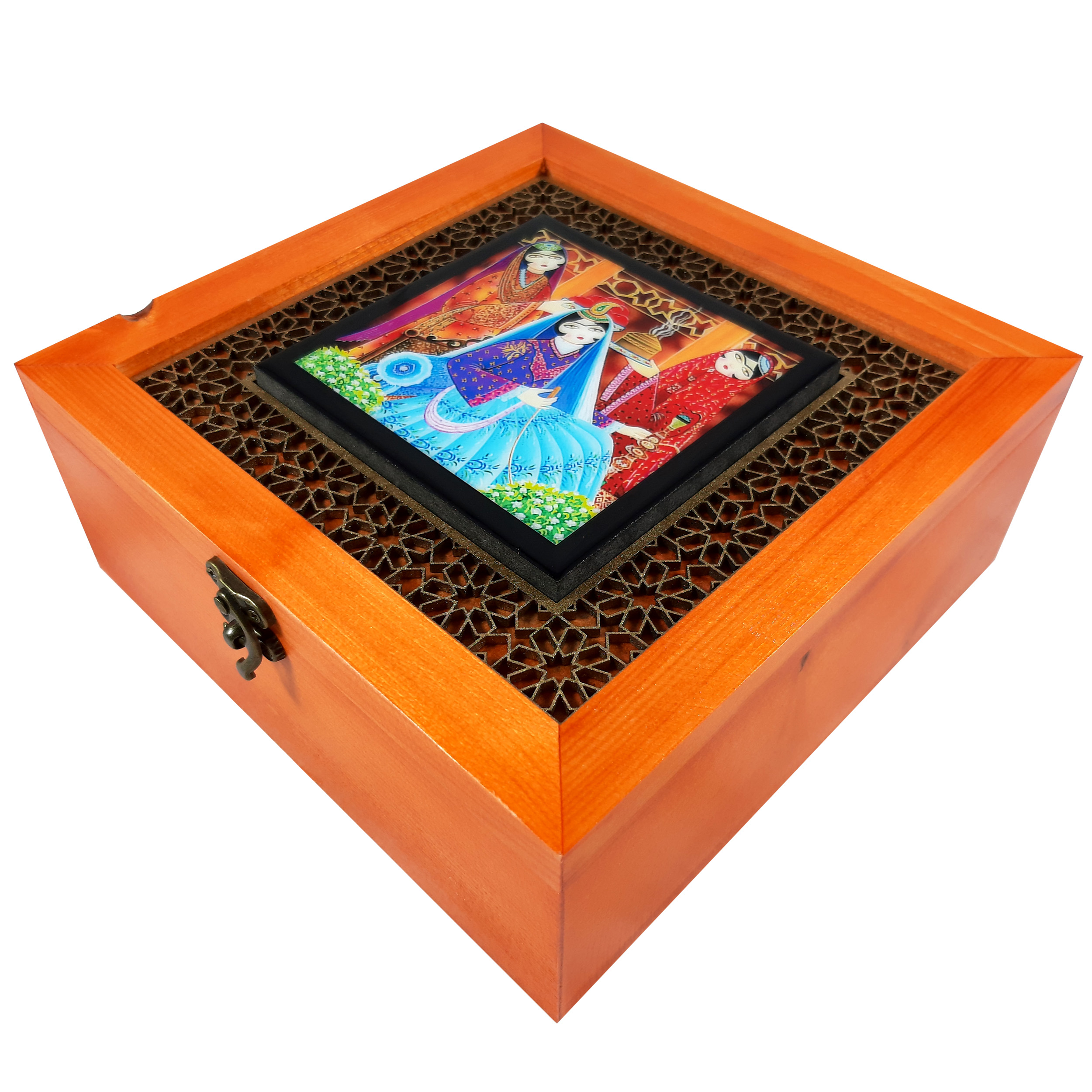  جعبه هدیه چوبی طرح بانو کد KNLB5150