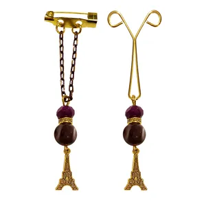 ست سنجاق سینه و گیره روسری زنانه طرح برج ایفل کد PM466