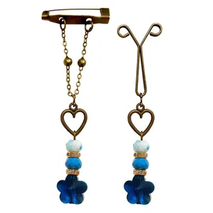 ست سنجاق سینه و گیره روسری زنانه طرح گل کد PM458