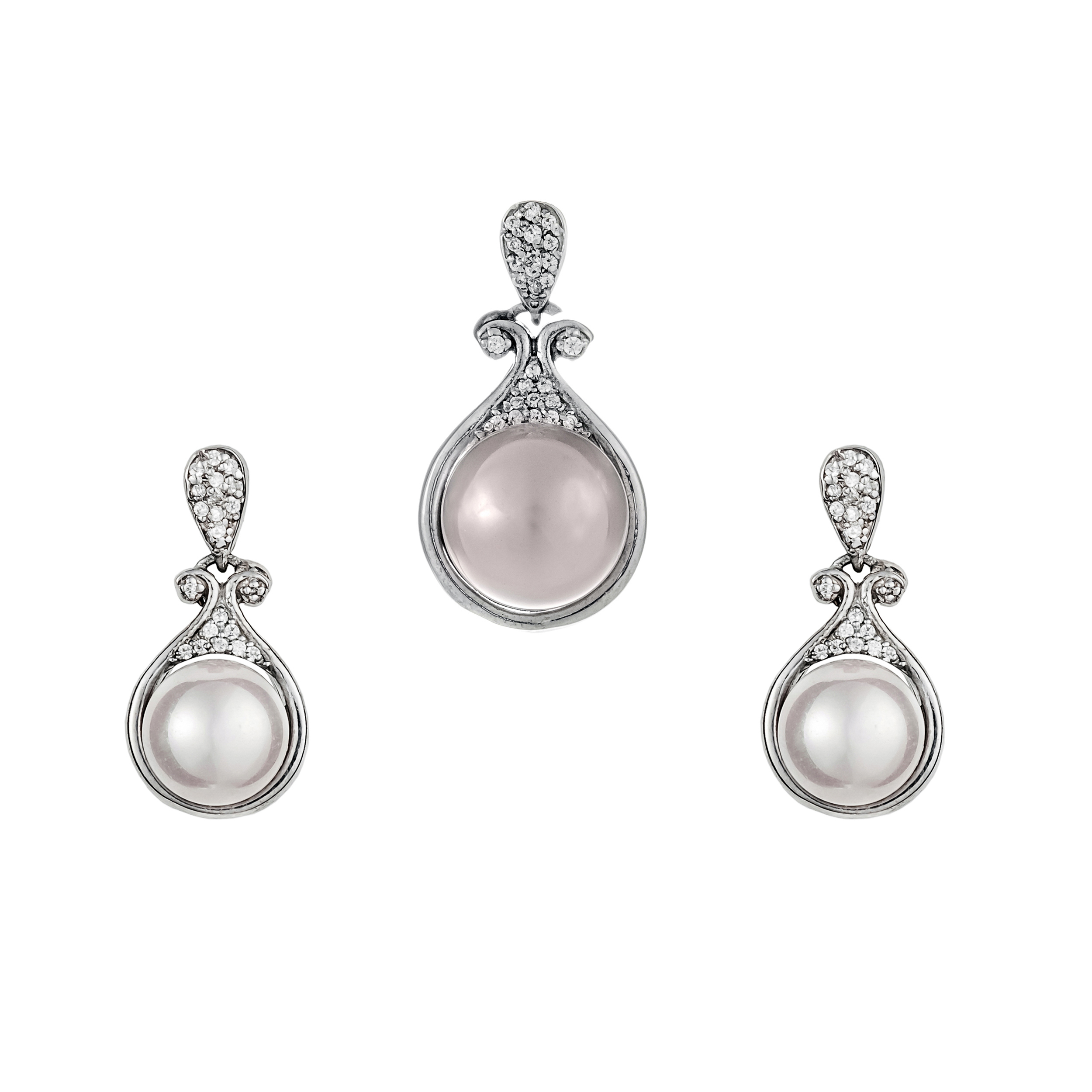 نیم ست نقره زنانه جواهری سون مدل 2610