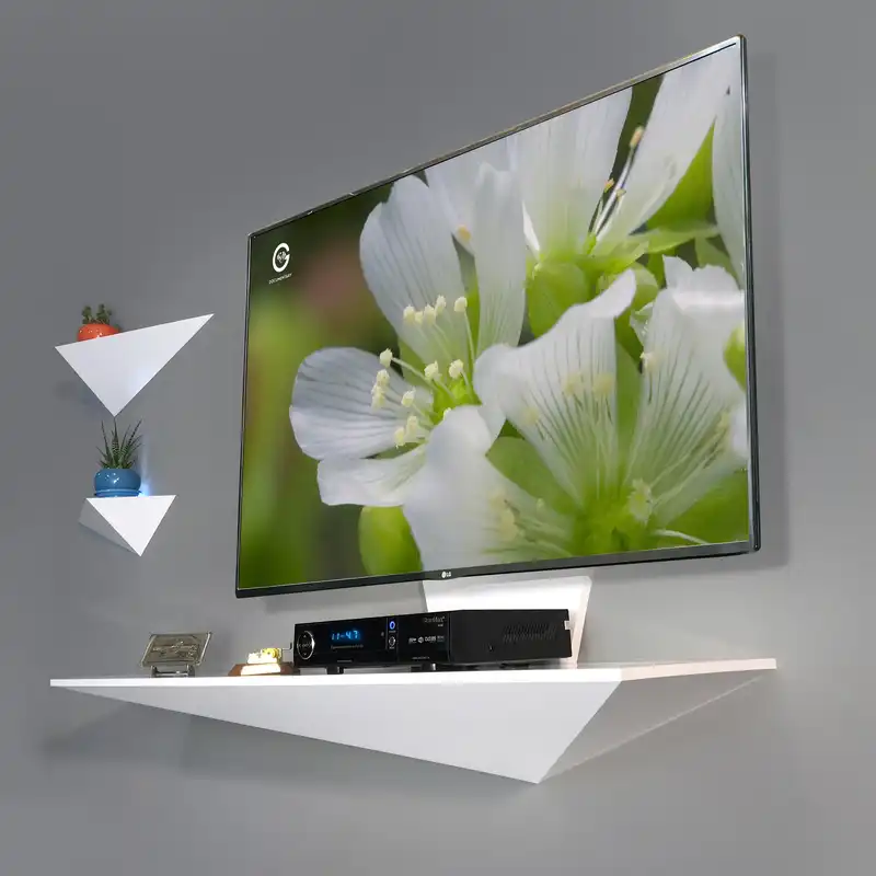 میز تلویزیون دیواری راهپود مدل نیلوفر A113 به همراه طبقه دیواری
