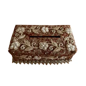 جعبه دستمال کاغذی سرمه دوزی مدل 0002