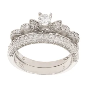 انگشتر نقره زنانه سینانر کد SN-R0154 مجموعه 2 عددی