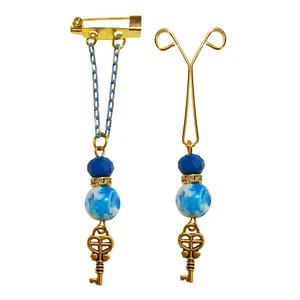 ست سنجاق سینه و گیره روسری زنانه طرح کلید کد PM468