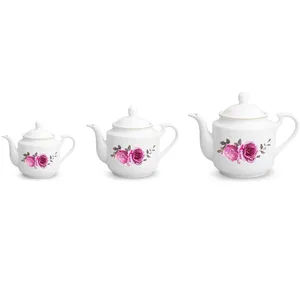 قوری چینی زرین ایران مدل roseflower 2 مجموعه 3 عددی
