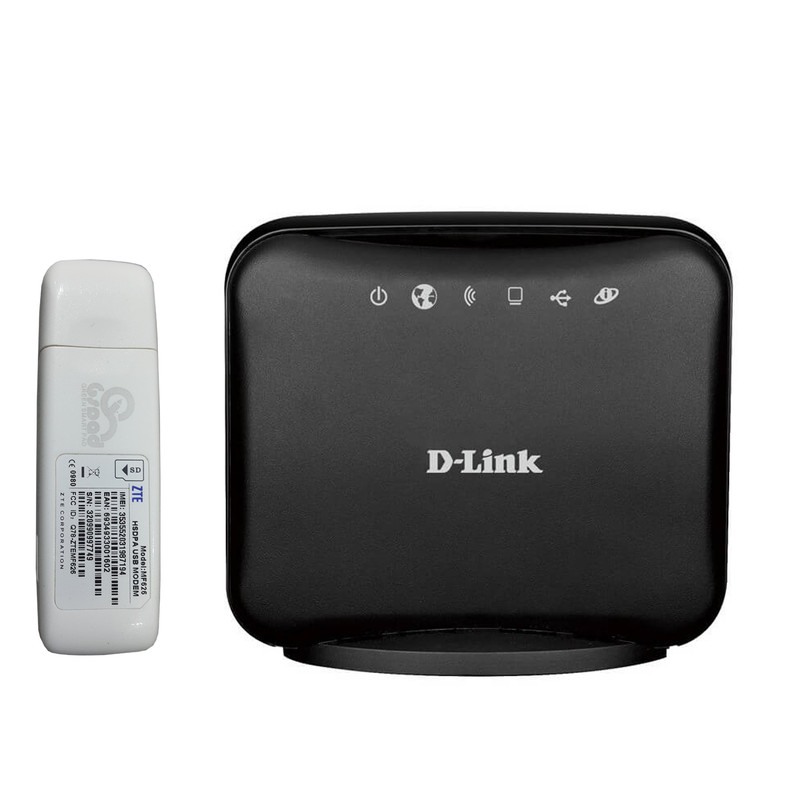 مودم 3G زد تی ای مدل MF 626 به همراه روتر دی لینک