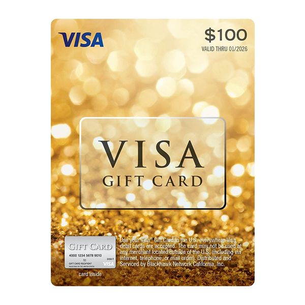  گیفت کارت 100 دلاری ویزا کد CA100