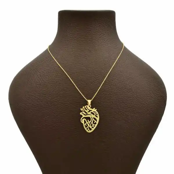 گردنبند طلا 18عیار زنانه طرح قلب کد UN002