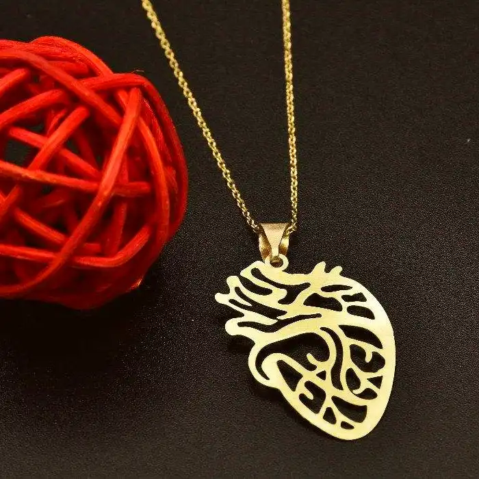 گردنبند طلا 18عیار زنانه طرح قلب کد UN002