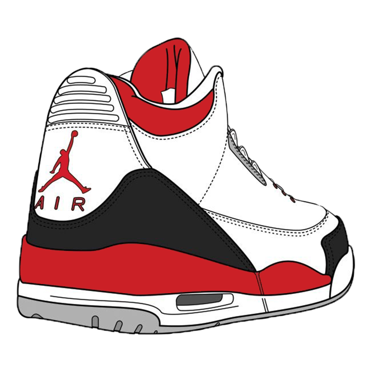 Кроссовок Nike Air Jordan рисунок