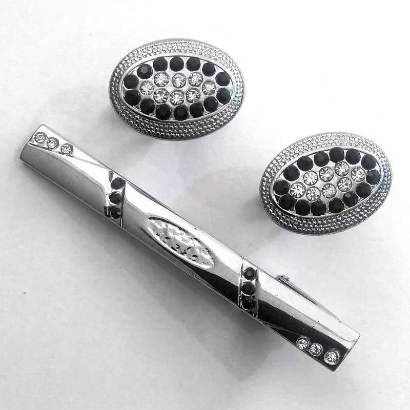 ست دکمه سردست و گیره کراوات مردانه کد 405