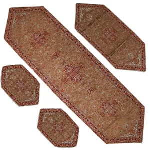 ست 4 تکه رومیزی ترمه ابریشمی کد 117