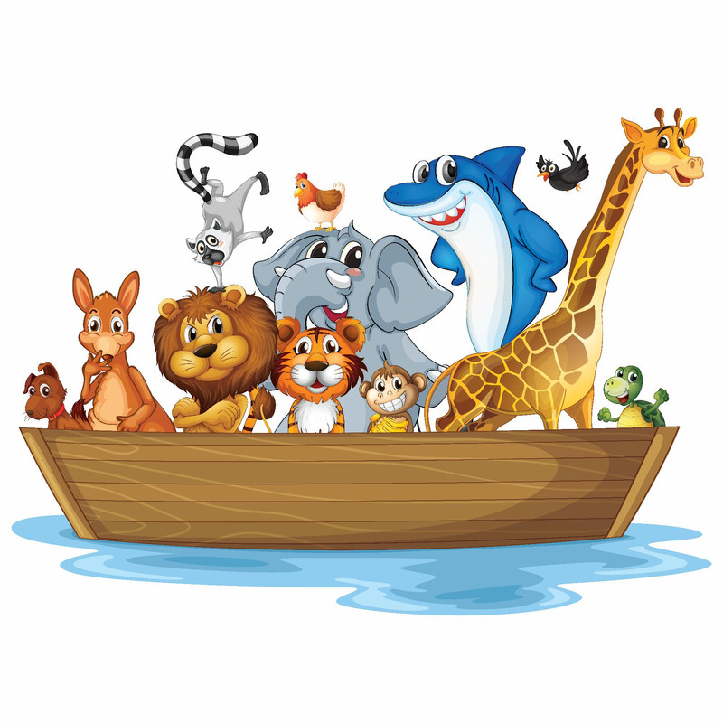 استیکر دیواری کودک طرح حیوانات شاد کد 02