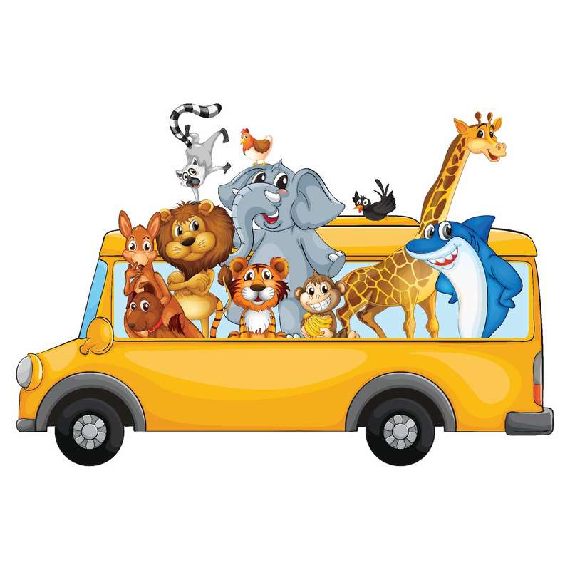 استیکر دیواری کودک طرح حیوانات شاد کد 05