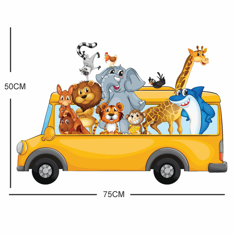 استیکر دیواری کودک طرح حیوانات شاد کد 05