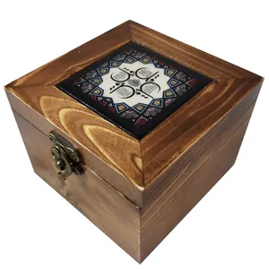   جعبه هدیه چوبی طرح چهار قل کد KNSB5204
