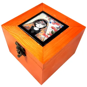   جعبه هدیه چوبی طرح بانو کد KNSB5206