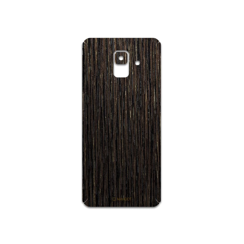 برچسب پوششی ماهوت مدل Dark-Gold-Stripes-Wood مناسب برای گوشی موبایل سامسونگ Galaxy A6 2018