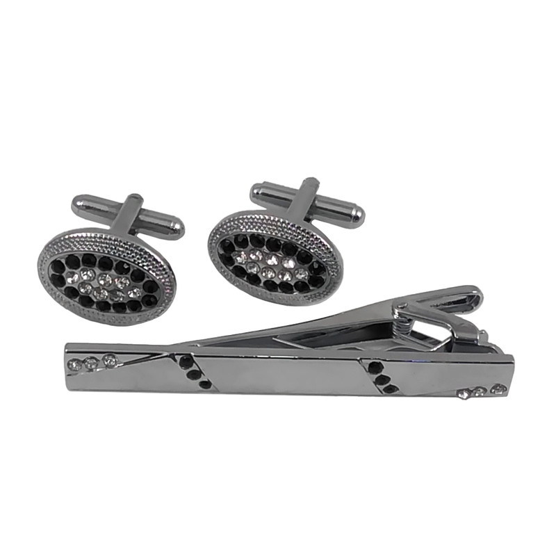 ست دکمه سردست و گیره کراوات مردانه کد 405