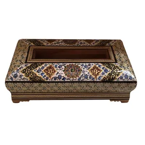 جعبه دستمال کاغذی خاتم کاری کد 077