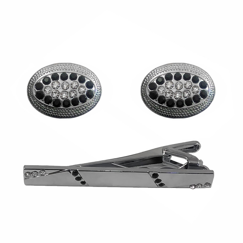 ست دکمه سردست و گیره کراوات مردانه کد 405