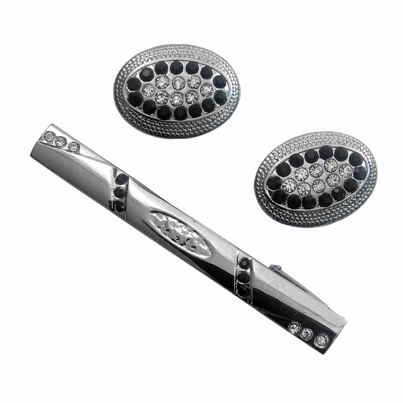 ست دکمه سردست و گیره کراوات مردانه کد 405