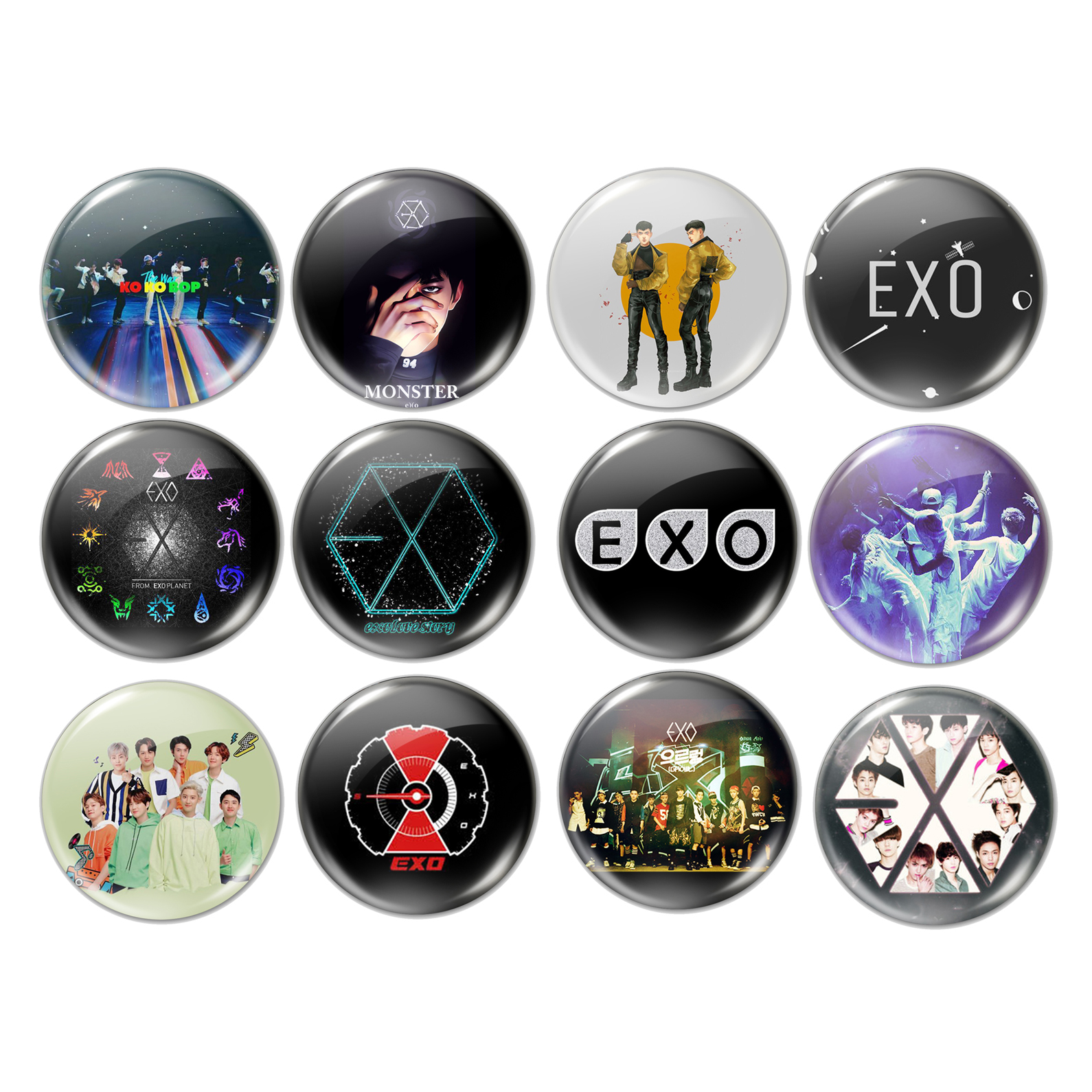 پیکسل طرح گروه موسیقی exo کد 24070 مجموعه 12 عددی
